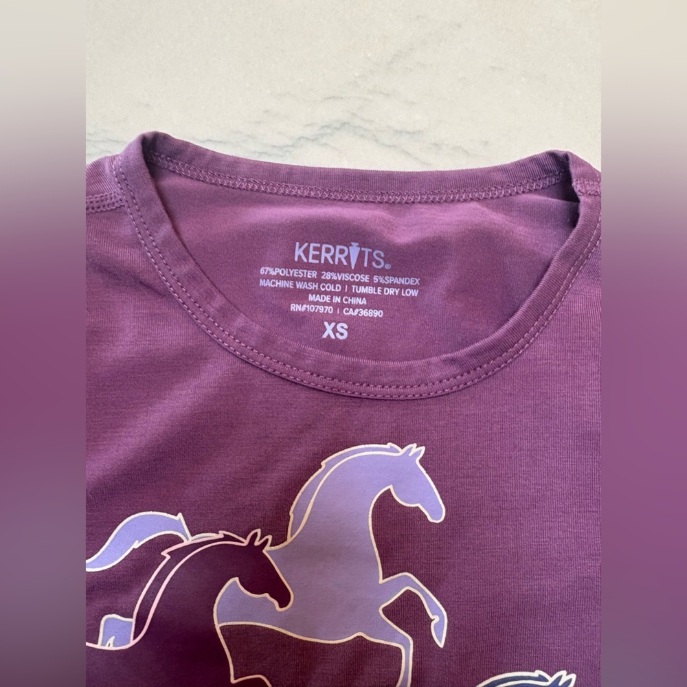 Kerrits Kids Playful Ponies Tee, purple - Picture 3 of 4